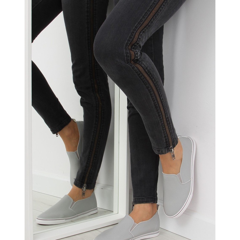 Gris xl08p Baskets à enfiler grain gris 2