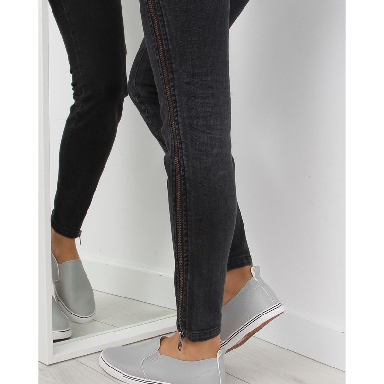 Gris xl08p Baskets à enfiler grain gris 1