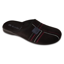 Inblu chaussons homme à motif géométrique 155M026 noir 1