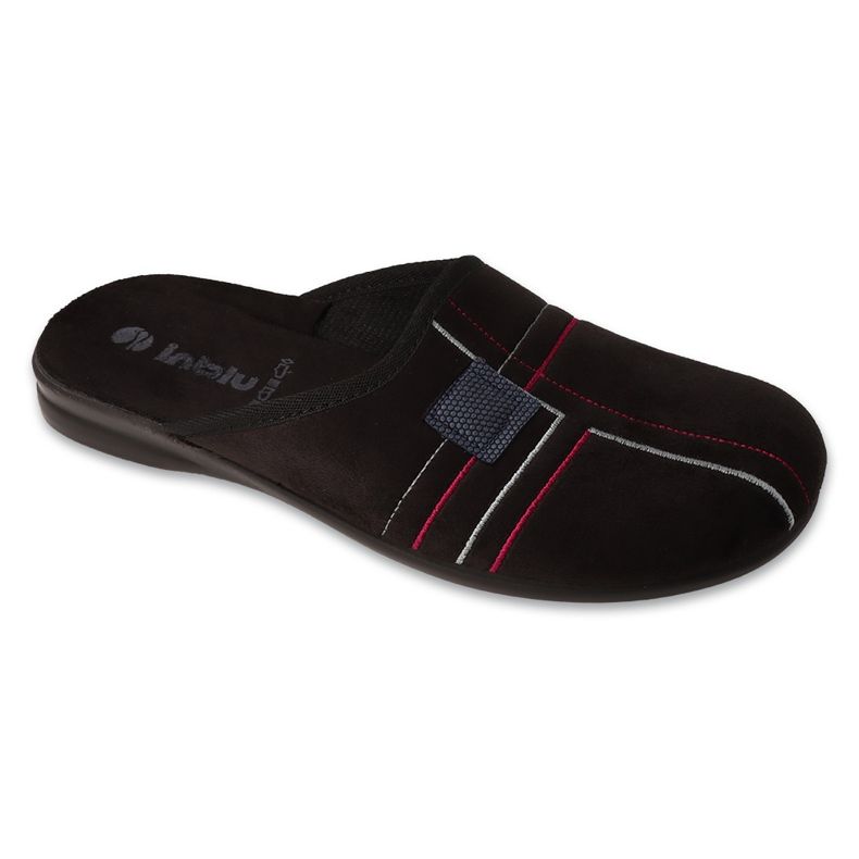 Inblu chaussons homme à motif géométrique 155M026 noir 1
