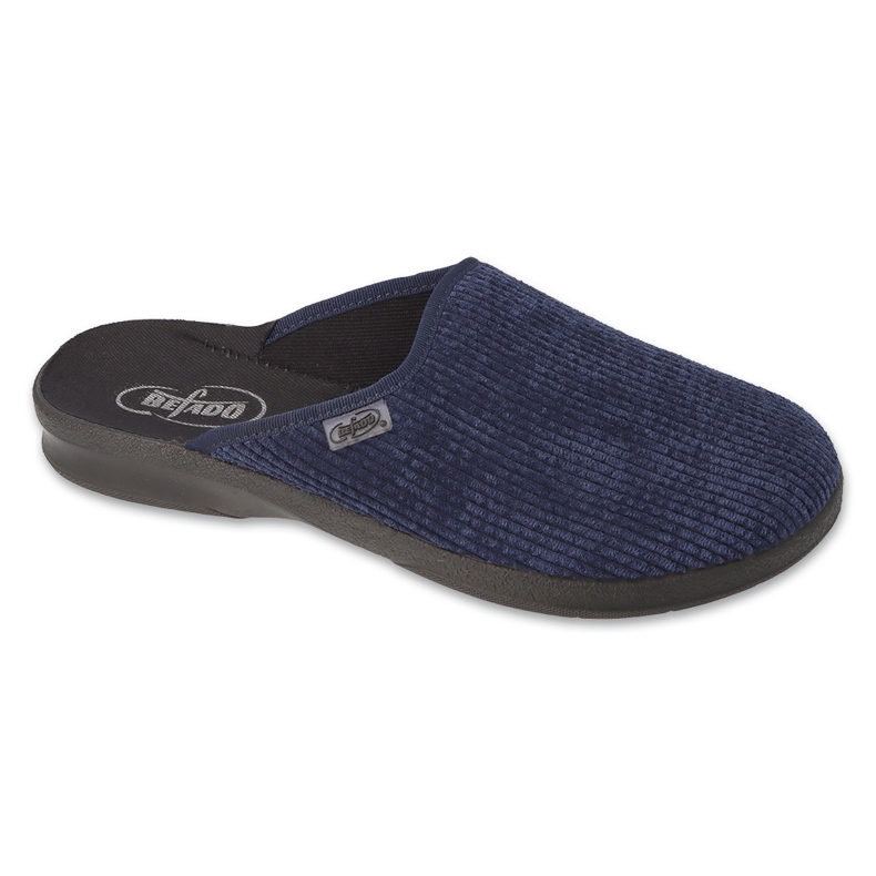 Slippers pour hommes de Befado PU 548M029 Navy Blue Corchuroy bleu 2