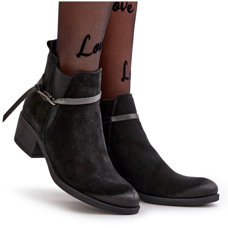 Zazoo 60478 Talons hauts en daim isolés Black Zipper le noir 5