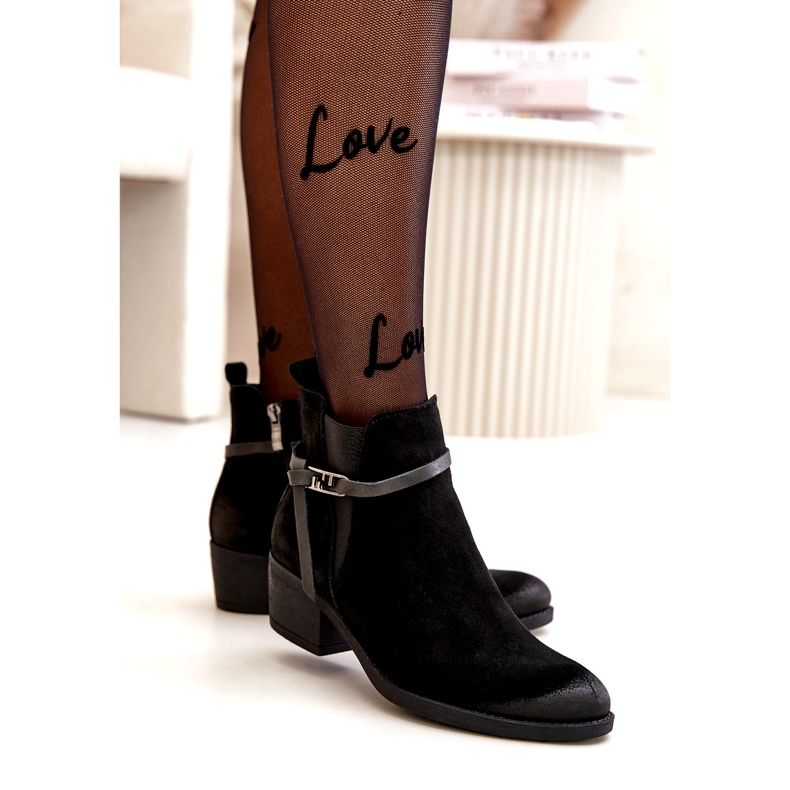 Zazoo 60478 Talons hauts en daim isolés Black Zipper noir 3