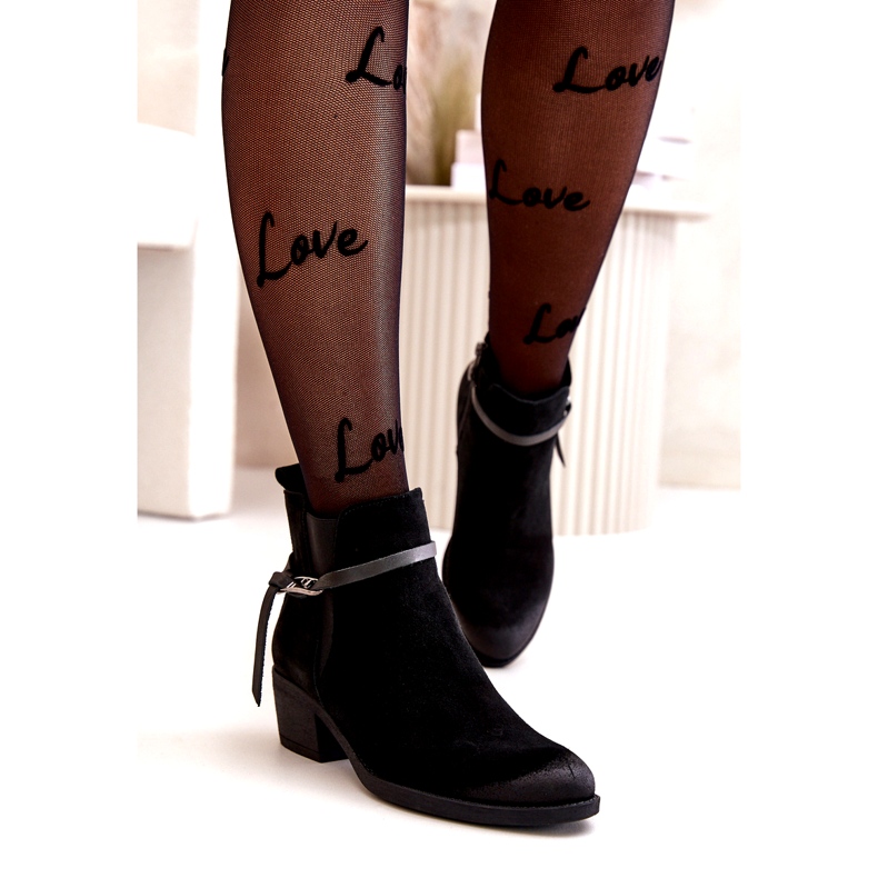 Zazoo 60478 Talons hauts en daim isolés Black Zipper le noir 2