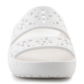 Crocs Classic Floral Cutout Sandal 210966-0wV Flip Flops blanche 2
