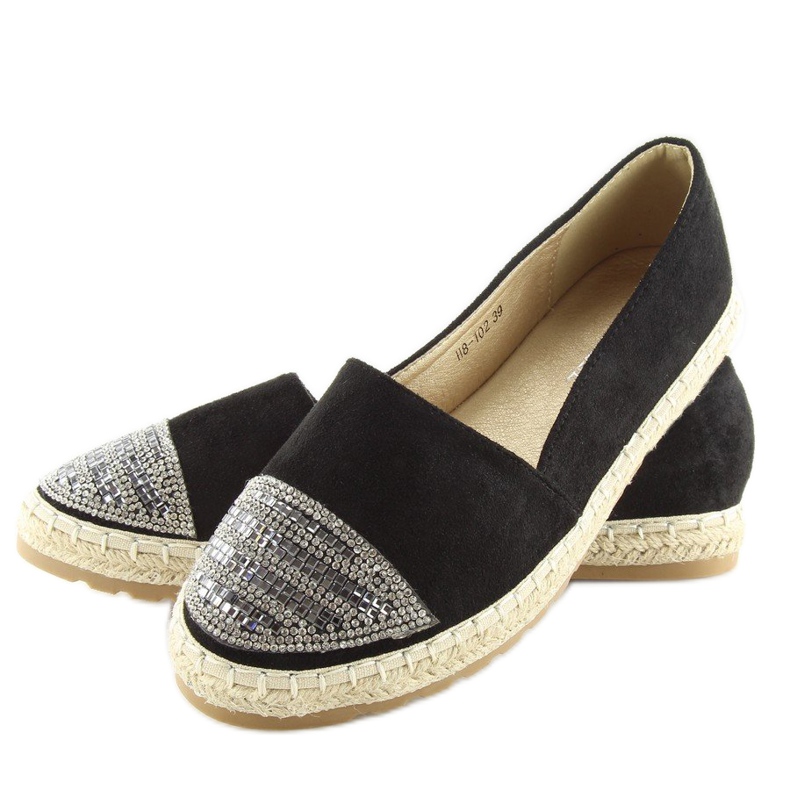 Espadrilles femmes noires H8-102 noir le noir 1