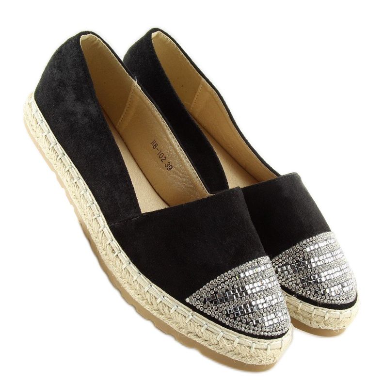 Espadrilles femmes noires H8-102 noir le noir 2