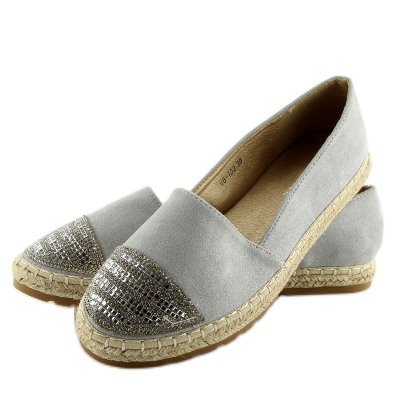 Espadrilles grises pour femme H8-102 argent 1