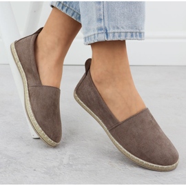 Espadrilles féminines a glissé le daim kaki potocki py16332 vert 4