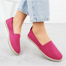 Espadrilles Slip pour femmes - en daim fuchsia Potocki Py16332 rose 4