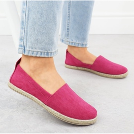 Espadrilles Slip pour femmes - en daim fuchsia Potocki Py16332 rose 5