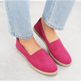 Espadrilles Slip pour femmes - en daim fuchsia Potocki Py16332 rose 6