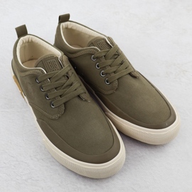 Baskets textiles masculines Khaki Big Star RR174064 vert 2