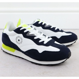 Chaussures de sport en cuir masculin Sneakers blancs et bleu marine Big Star RR174408 1