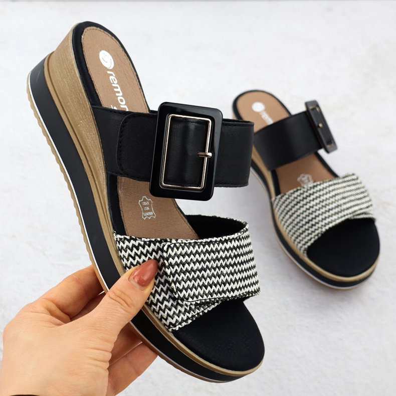 Corège en cuir pour femmes sur le Remonte noir D6463-03 Corloge le noir 1