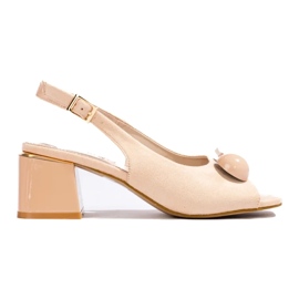 Sandales à talons en daim beige Shelovet 2