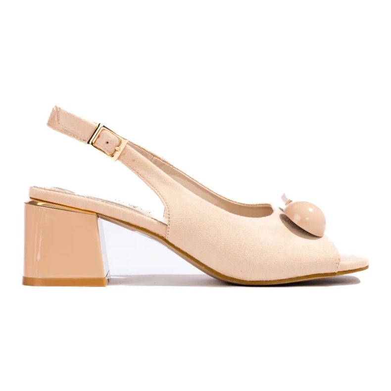 Sandales à talons en daim beige Shelovet 2