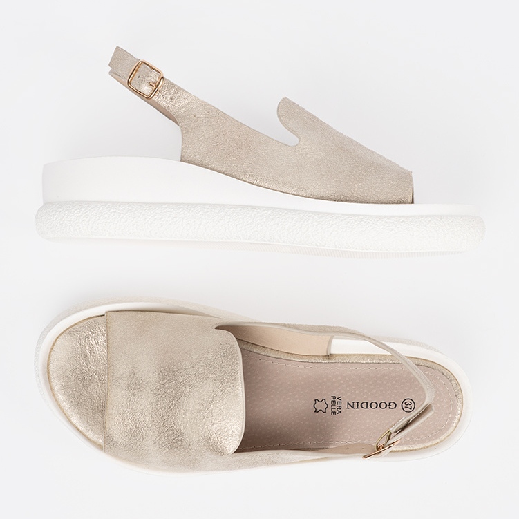 Goodin Sandales féminines confortables en or d'or 2