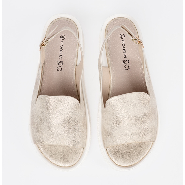 Goodin Sandales féminines confortables en or d'or 1