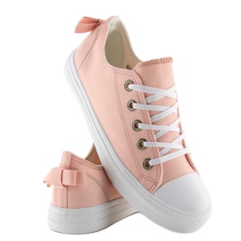 Baskets pour femmes avec un nœud rose 8935 Rose 2