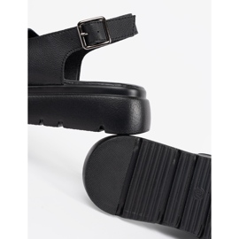 Goodin Sandales classiques noires sur la plate-forme 1