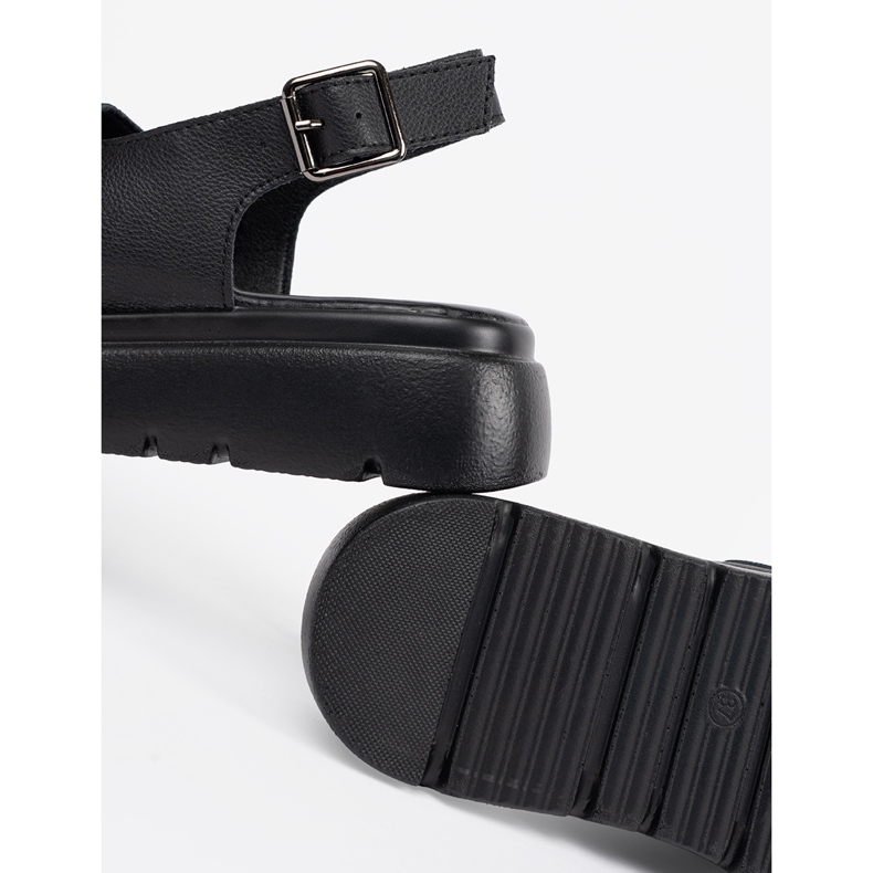 Goodin Sandales classiques noires sur la plate-forme le noir 1