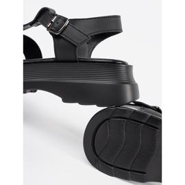 Goodin Sandales noires sur une semelle épaisse 1