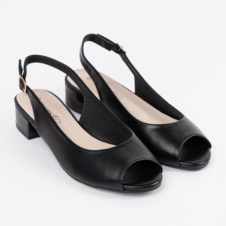 Goodin Sandales noires élégantes à talons bas le noir 1