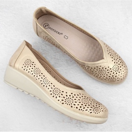 Chaussures compensées ajourées Potocki W WOL238 or d'or 8