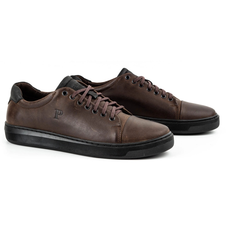 Polbut Chaussures en cuir masculin 2109 marron brun 2