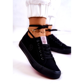 Cross Jeans Les baskets de matériel pour femmes croix jeans jj2r4049c noir le noir 1
