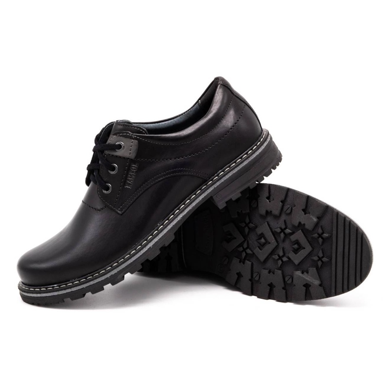 Kampol Chaussures homme en cuir 32/15 Noir 3