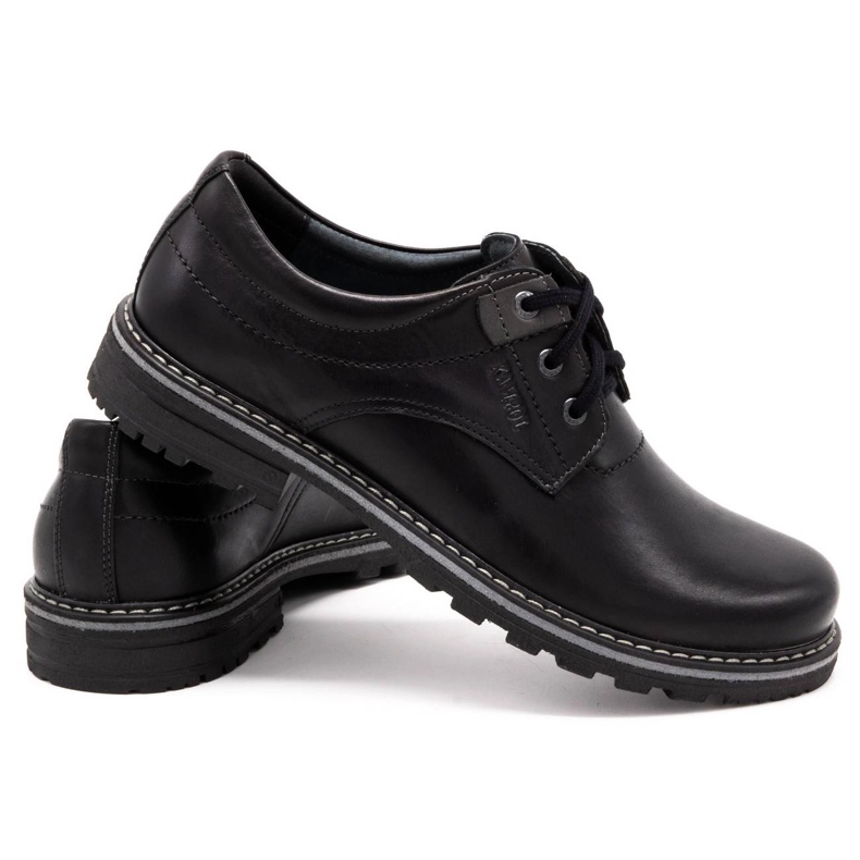 Kampol Chaussures homme en cuir 32/15 Noir 4