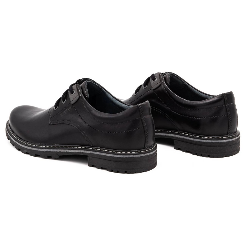 Kampol Chaussures homme en cuir 32/15 Noir le noir 5