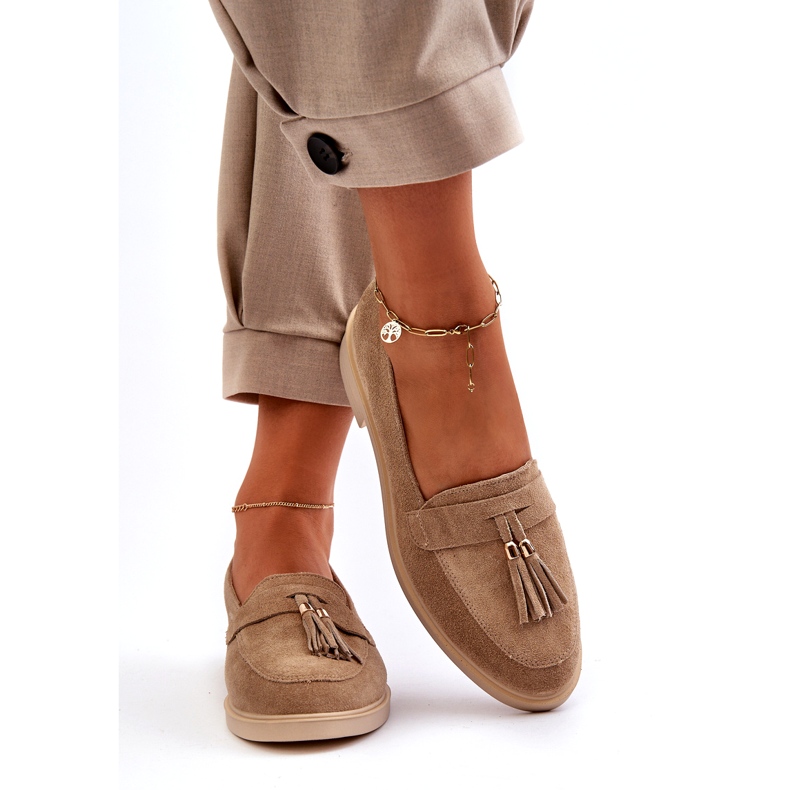 Zazoo 3420 en cuir en cuir en cuir en cuir plat beige 5