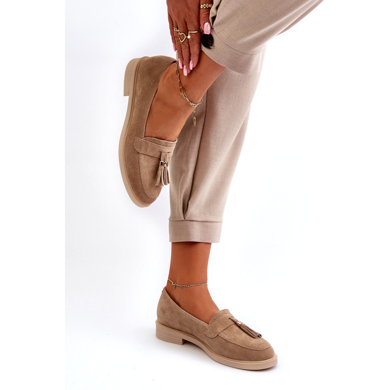 Zazoo 3420 en cuir en cuir en cuir en cuir plat beige 4