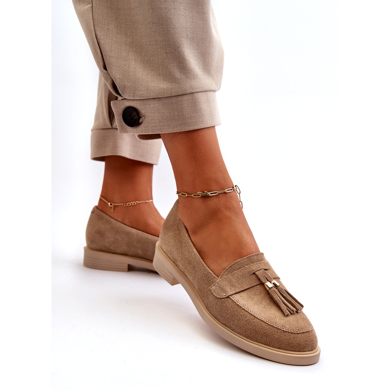 Zazoo 3420 en cuir en cuir en cuir en cuir plat beige 3