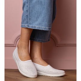 Baskets pour femmes blanches avec zircons 2