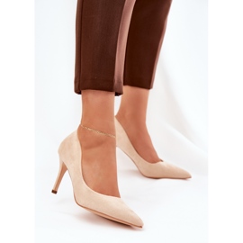 Eco Suede talons beige 2