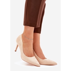 Eco Suede talons beige 1