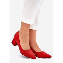 Pompes pour femmes avec des orteils pointus sur le poteau rouge 1 Pompes pour femmes avec des orteils pointus sur le poteau rouge 1