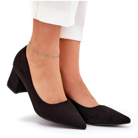 Pompes pour femmes avec des orteils pointus sur le post noir le noir 8