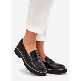 Mocassins en cuir écologique pour femmes avec zircons noirs le noir 1 Mocassins en cuir écologique pour femmes avec zircons noirs le noir 1
