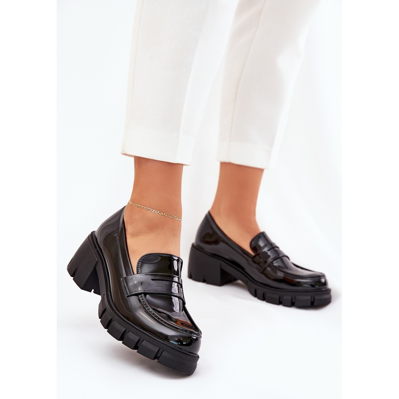Chaussures pour femmes peintes sur un noir talon noir 2