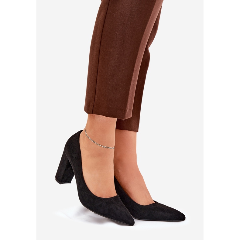 Eco en daim pompes sur le pilier noir le noir 1