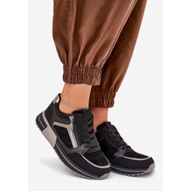 Chaussures de sport pour femmes avec une fermeture éclair sur la plate-forme noire 1