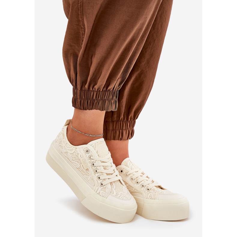 Big Star RR274746 baskets en dentelle pour femmes beige 1