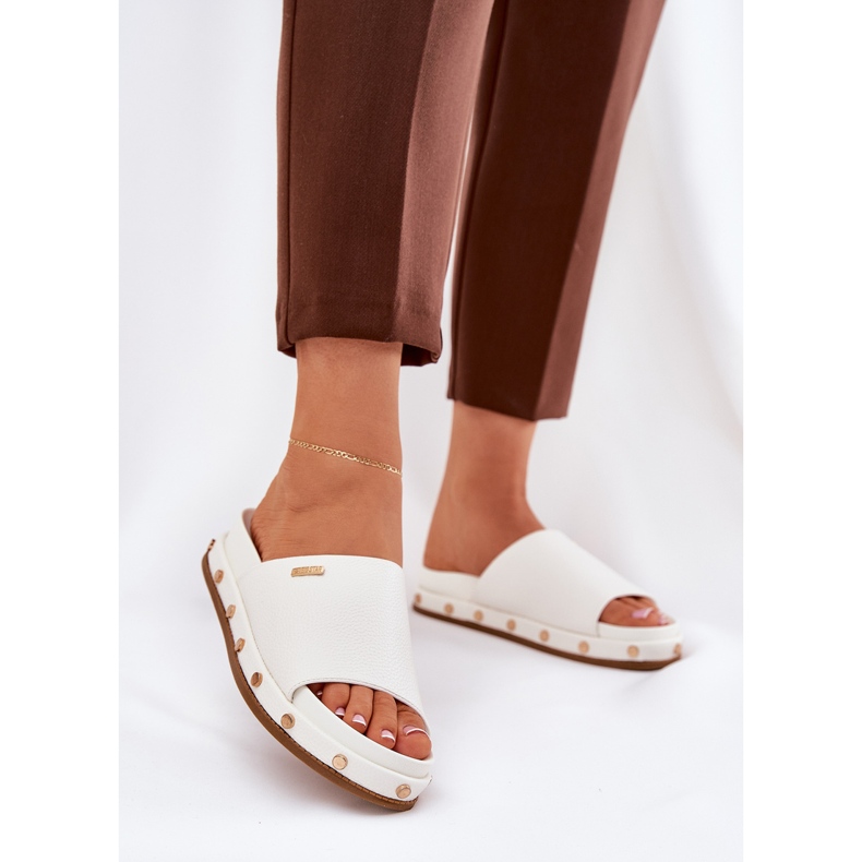 Les tongs pour femmes sur la plate-forme avec Big Star RR274216 étalons blancs blanche 2