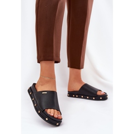 Les tongs pour femmes sur la plate-forme avec Big Star RR274214 Black Studs noir 2