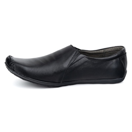 Olivier Chaussures pour hommes mocassins en cuir insérés 306Kz noirs le noir 1